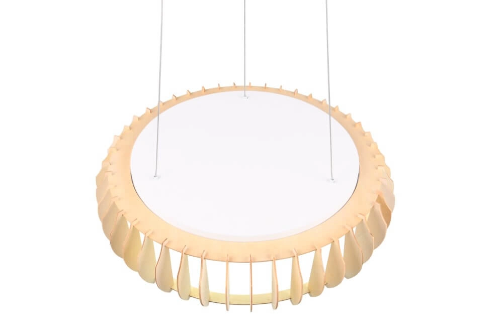 Wooden pendant lamp Monte Ø 60cm Trio 4017807600100