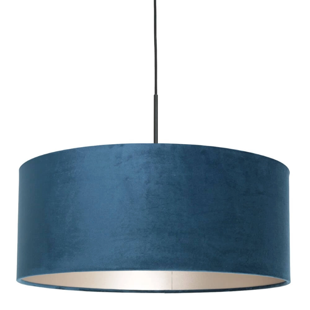 Hanging lamp Sparkled black with blue velvet