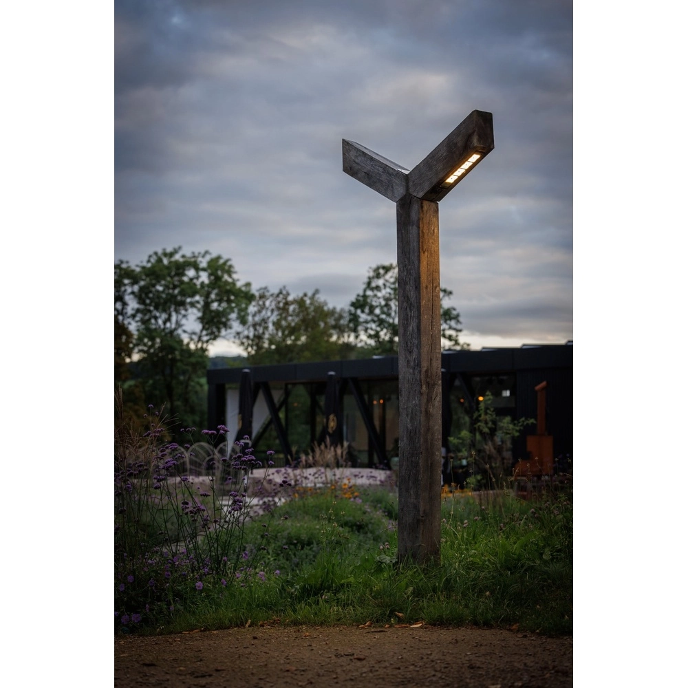 Double wooden street lamp Stelle Accoya - 4M - PH07 - 3000K