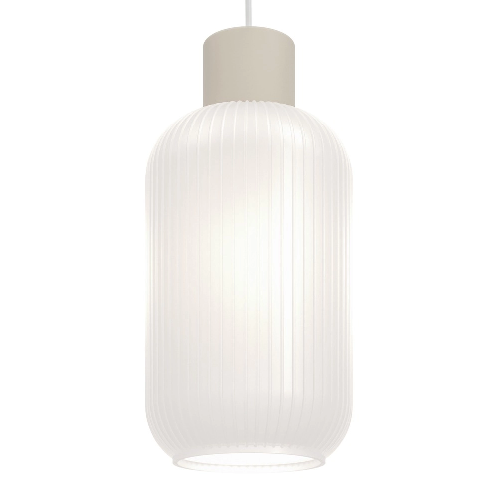 Design pendant lamp Dasmina sand brown with white Ø 13cm