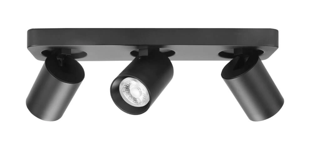 Triple surface-mounted spotlight Oliver Matt black