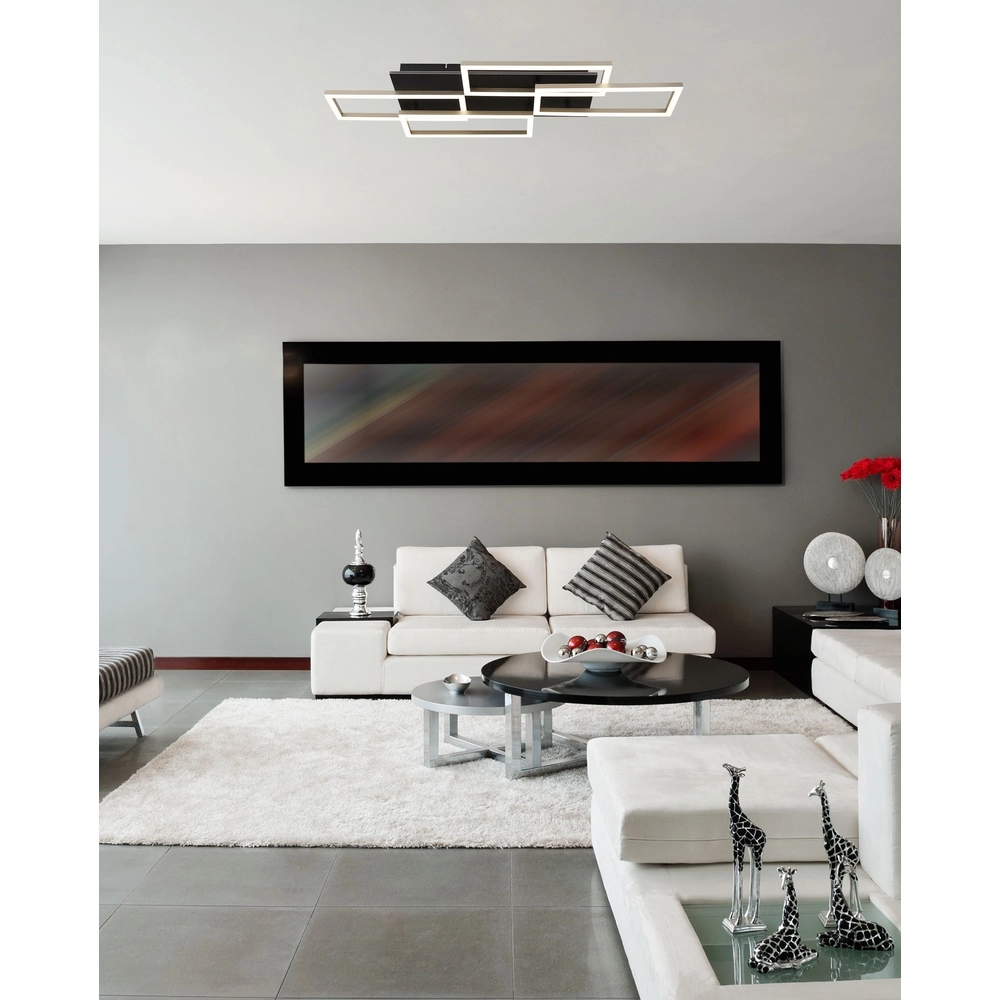 Design ceiling lamp Jeffry black with sand brown Globo 9007371522835