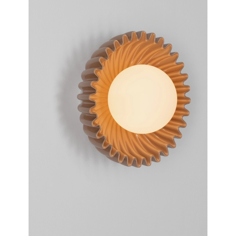 Wall lamp Petel caramel brown with white glass Lyora 5212017483973