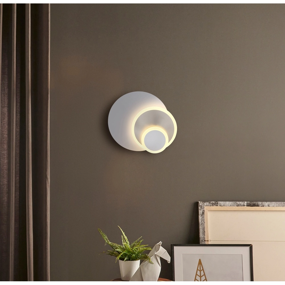 White wall lamp Odonell with wood Globo 9007371569410