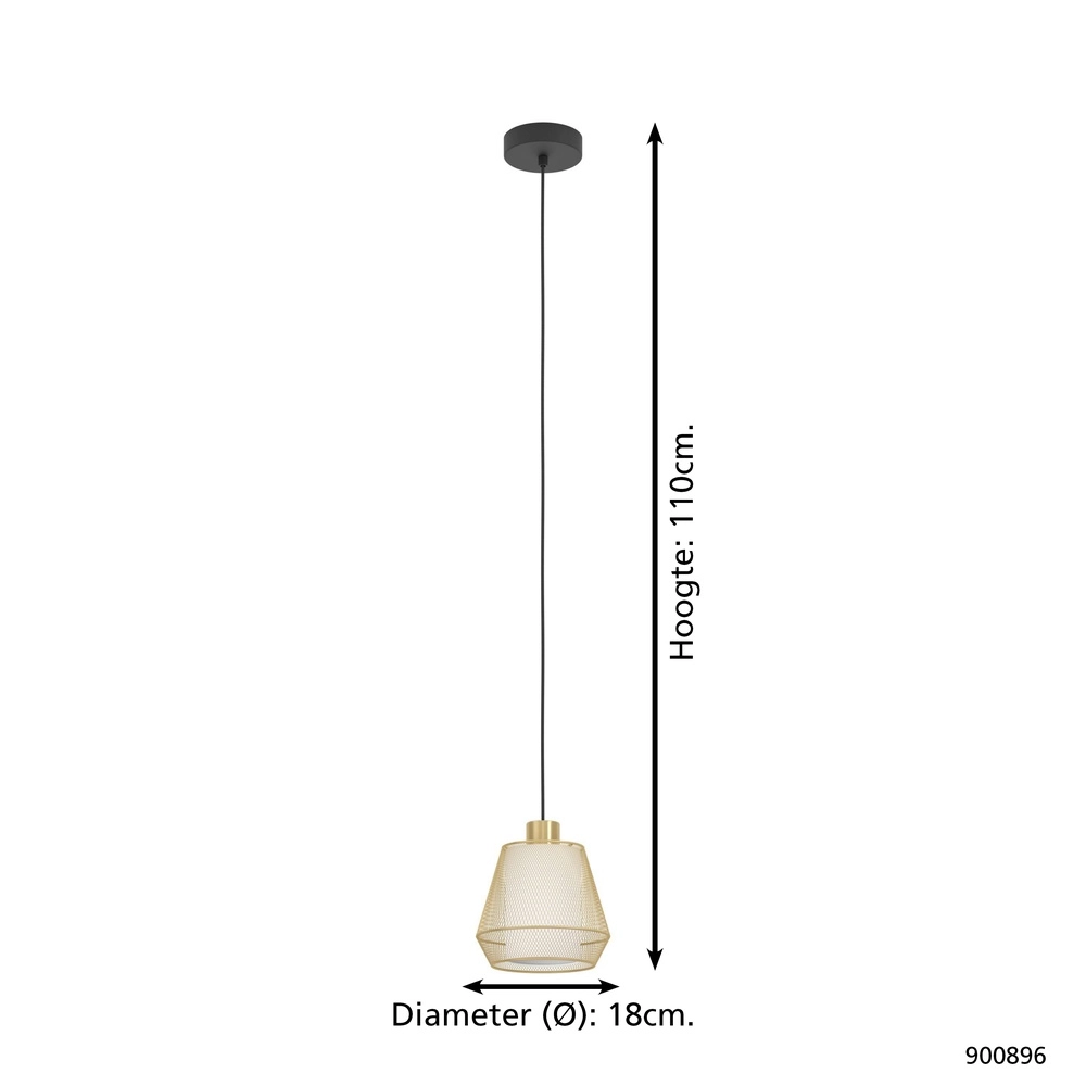 Golden pendant lamp Ciudadela Ø 18cm Eglo 9008606274673