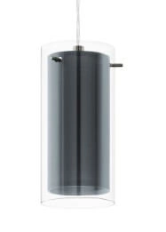 Dining room hanging lamp Pinto Textil 4-light with smoke glass Eglo 9002759992873