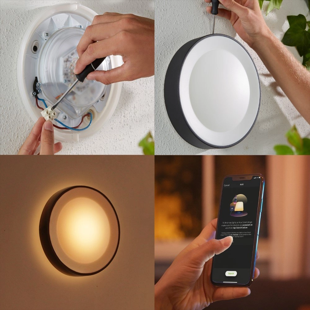 Round outdoor lamp Hue Daylo black Philips 8718696174401