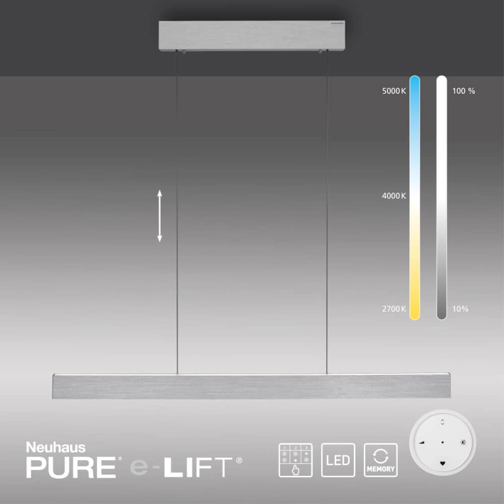 Design hanging lamp Pure E-Motion aluminum Paul Neuhaus 4012248372920