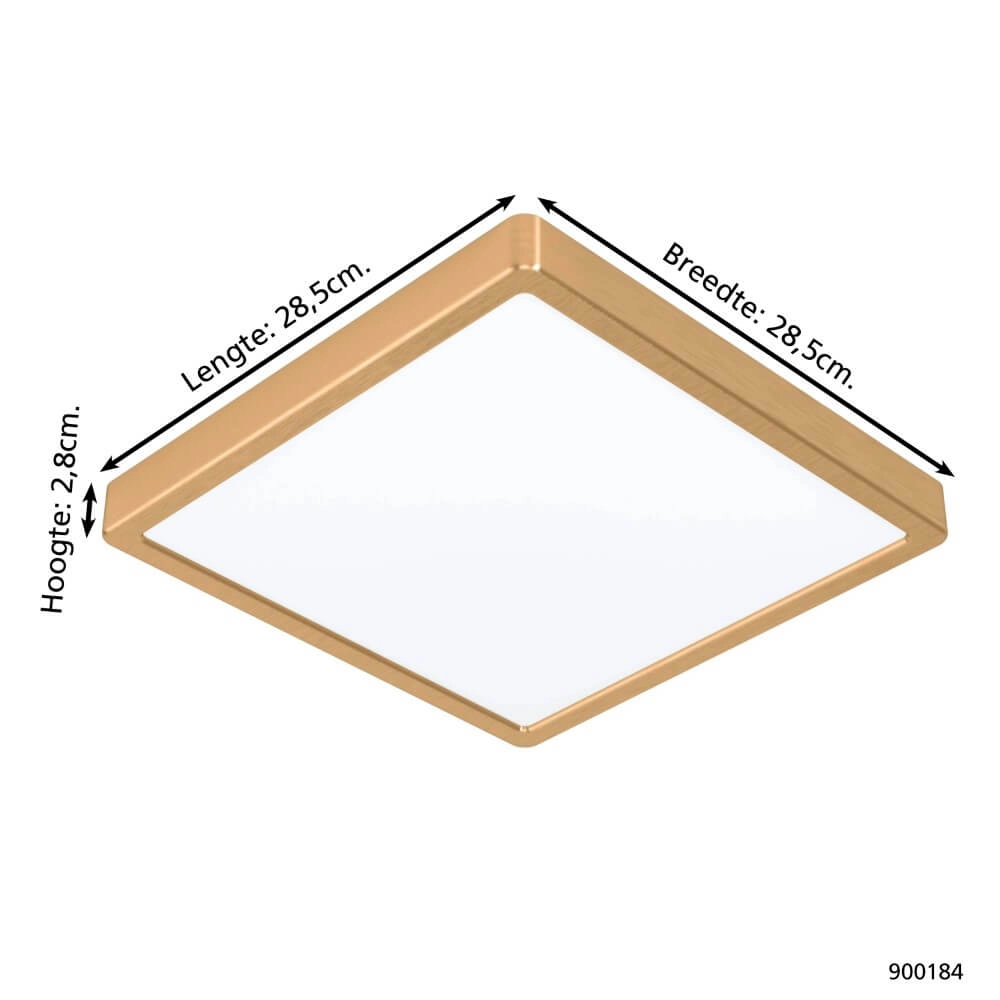 Brass ceiling lamp Fueva 5 28.5 by 28.5cm Eglo 9008606229598