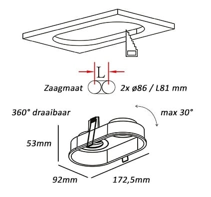Double recessed spotlight Rex champagne Artdelight 8720701103535