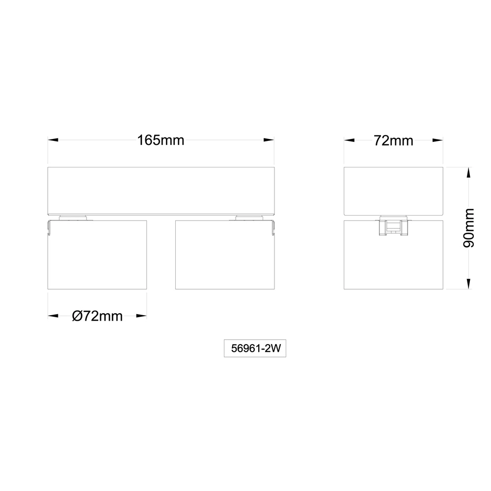 Sleek ceiling lamp Rae 2-light white Globo 9007371450640