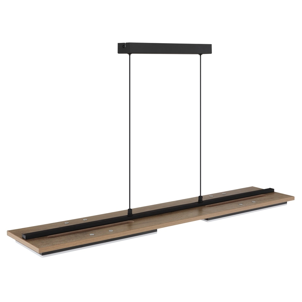 Design ceiling lamp Bruce black with wood Globo 9007371592111