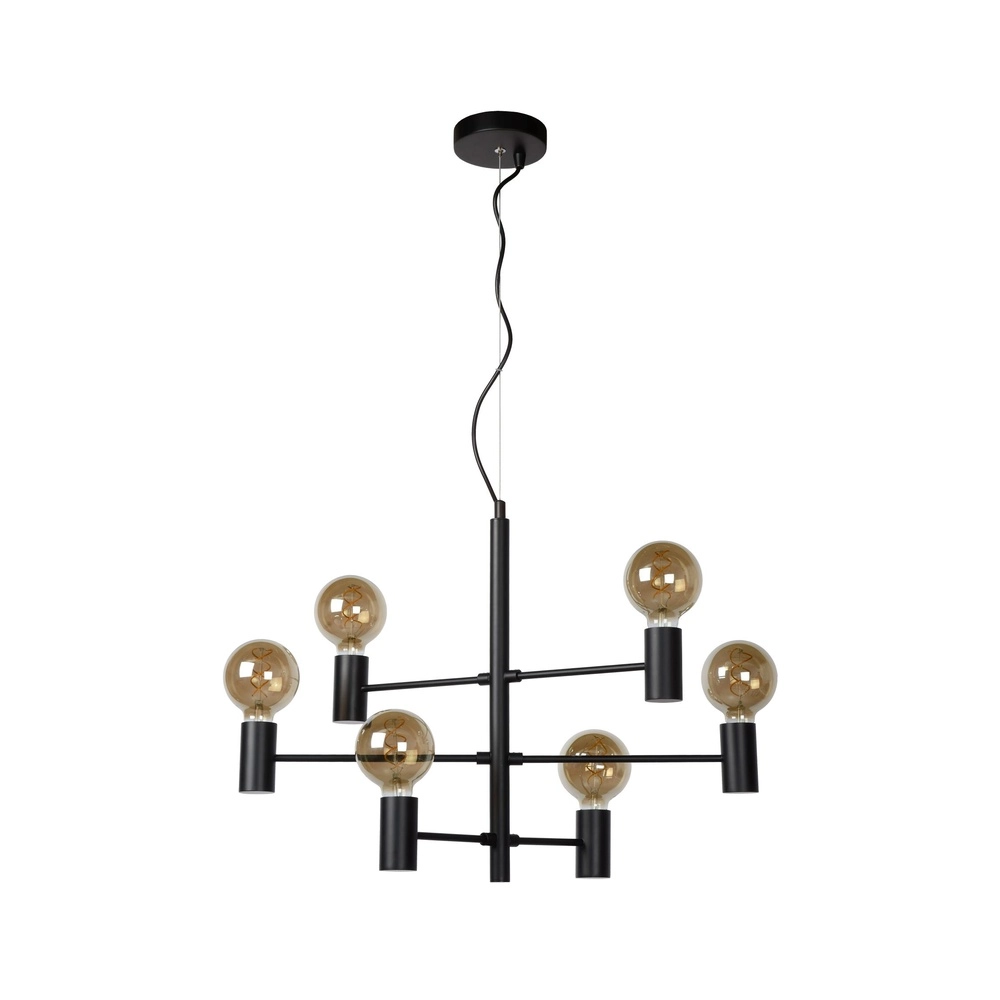 Pendant lamp Leanne 6-light black