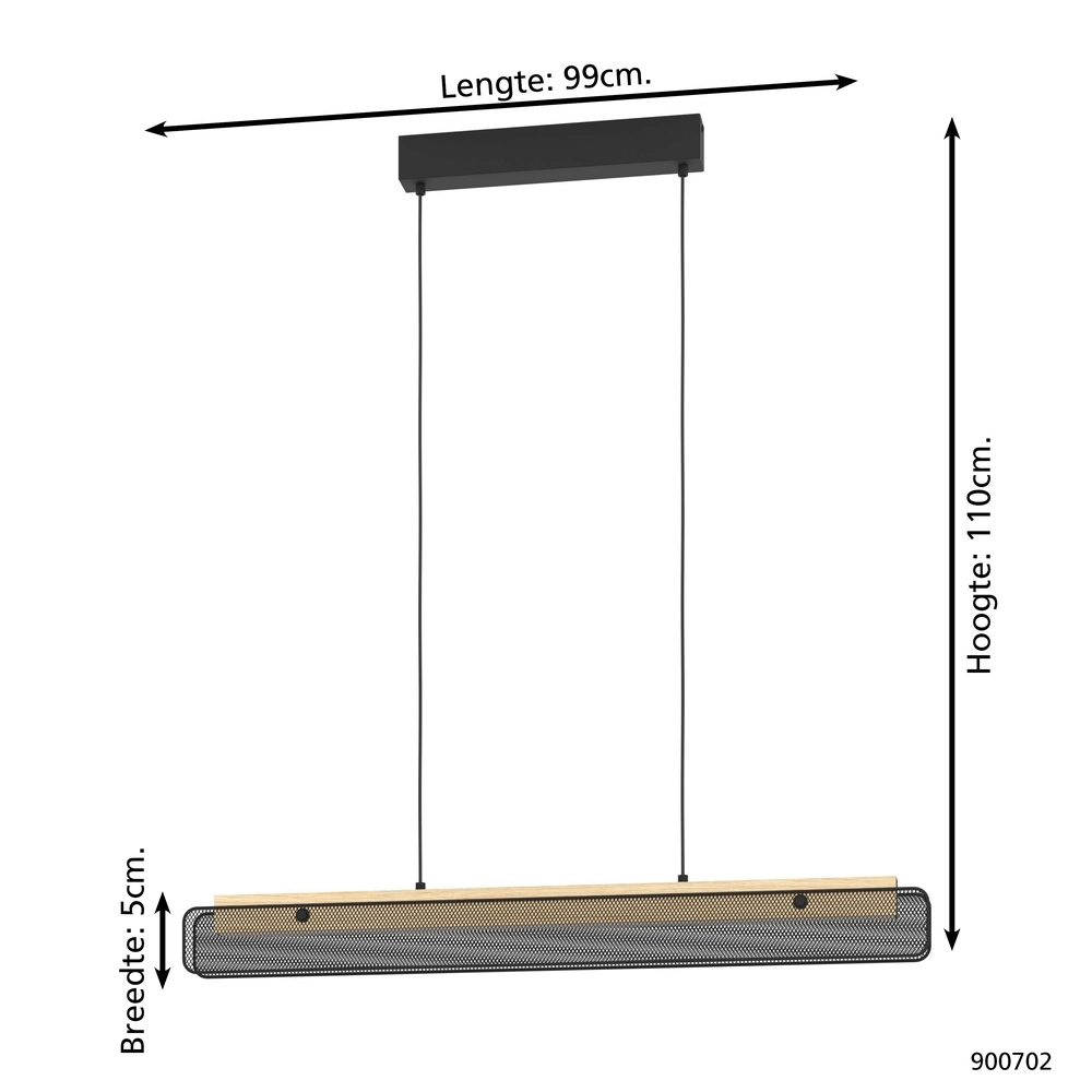Smart pendant lamp Kokomo-Z with a country look Eglo 9008606262090