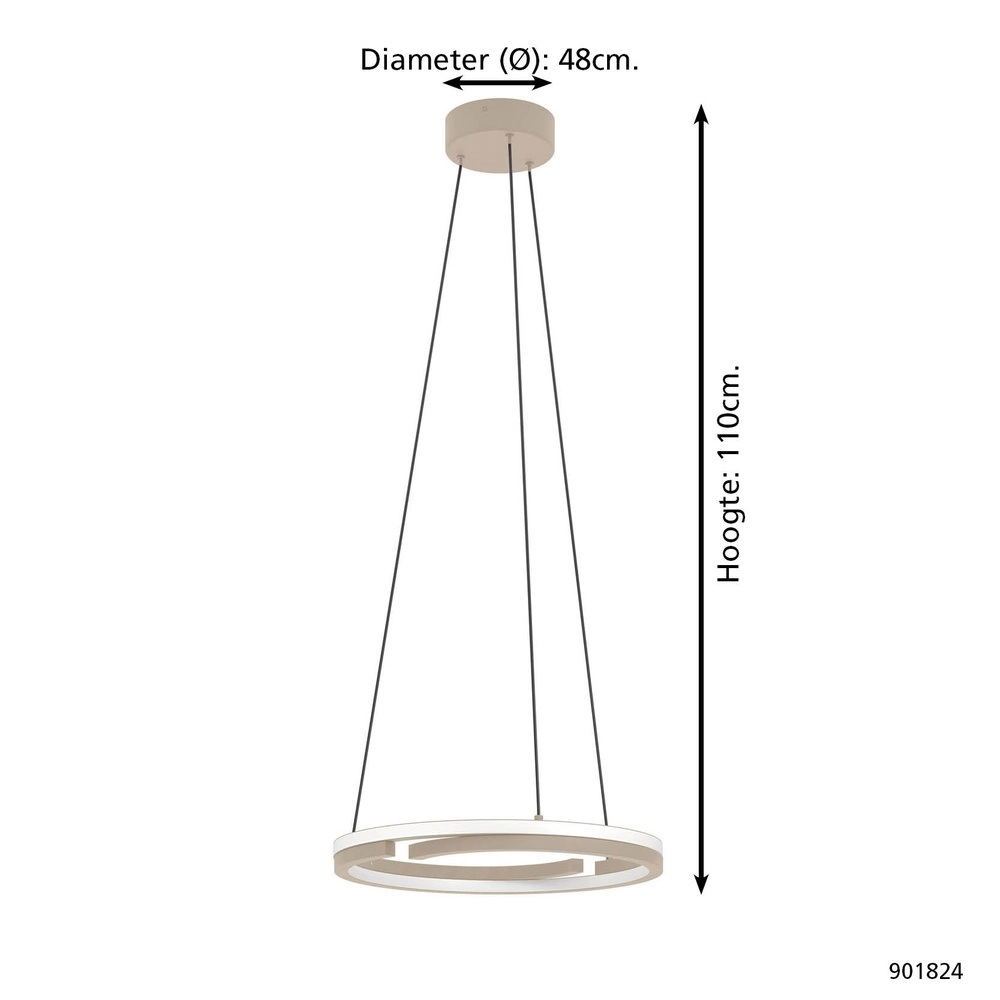 Pendant lamp Mezzomonte sand brown Eglo 9008606360215