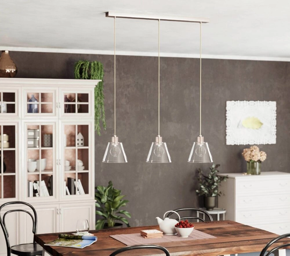 Dining table hanging lamp Copley rose gold Eglo 9002759436322