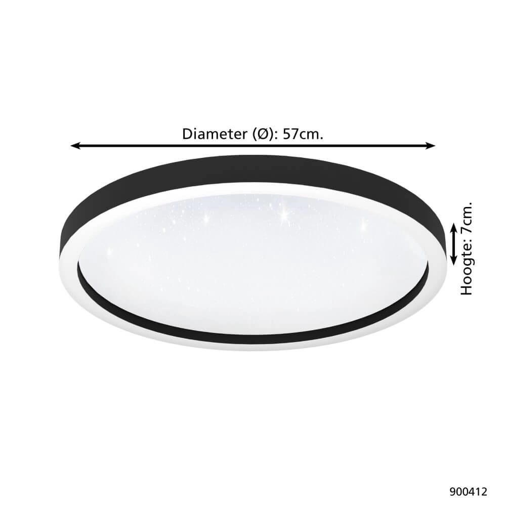 Ceiling lamp Zigbee Montemorelos-Z Ø 57cm black Eglo 9008606243846