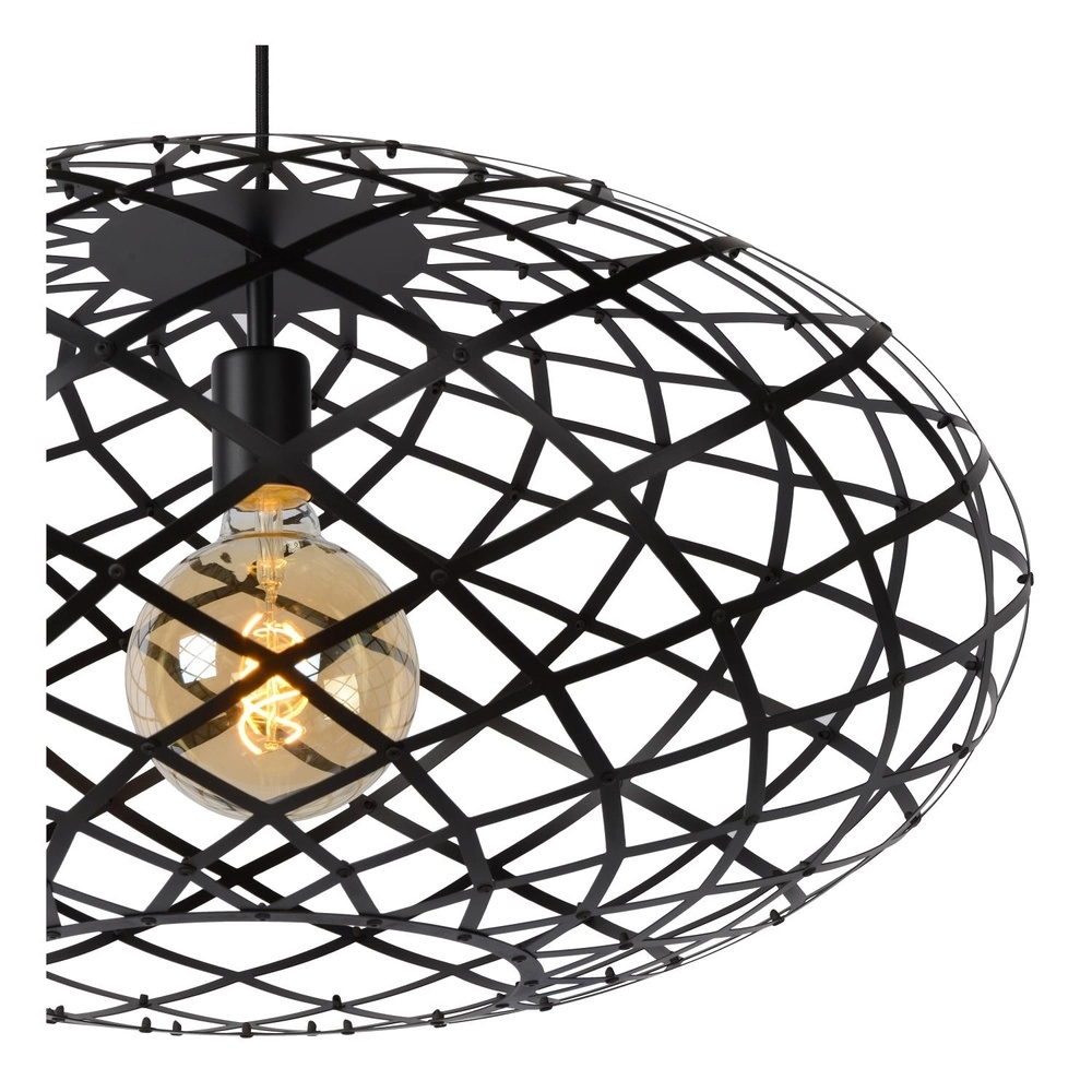 Pendant lamp Wolfram Ø 65cm black Lucide 5411212211019