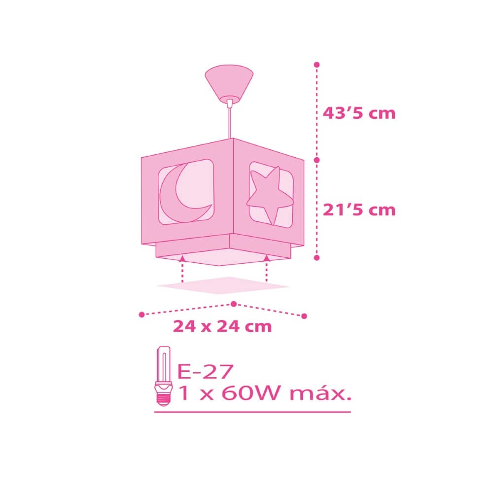 Children's room pendant lamp Moonlight pink Dalber 8420406002873
