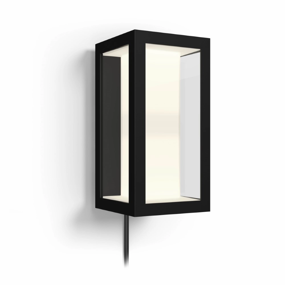 Square wall lamp Hue Impress 24 volt black Philips 8718696174333