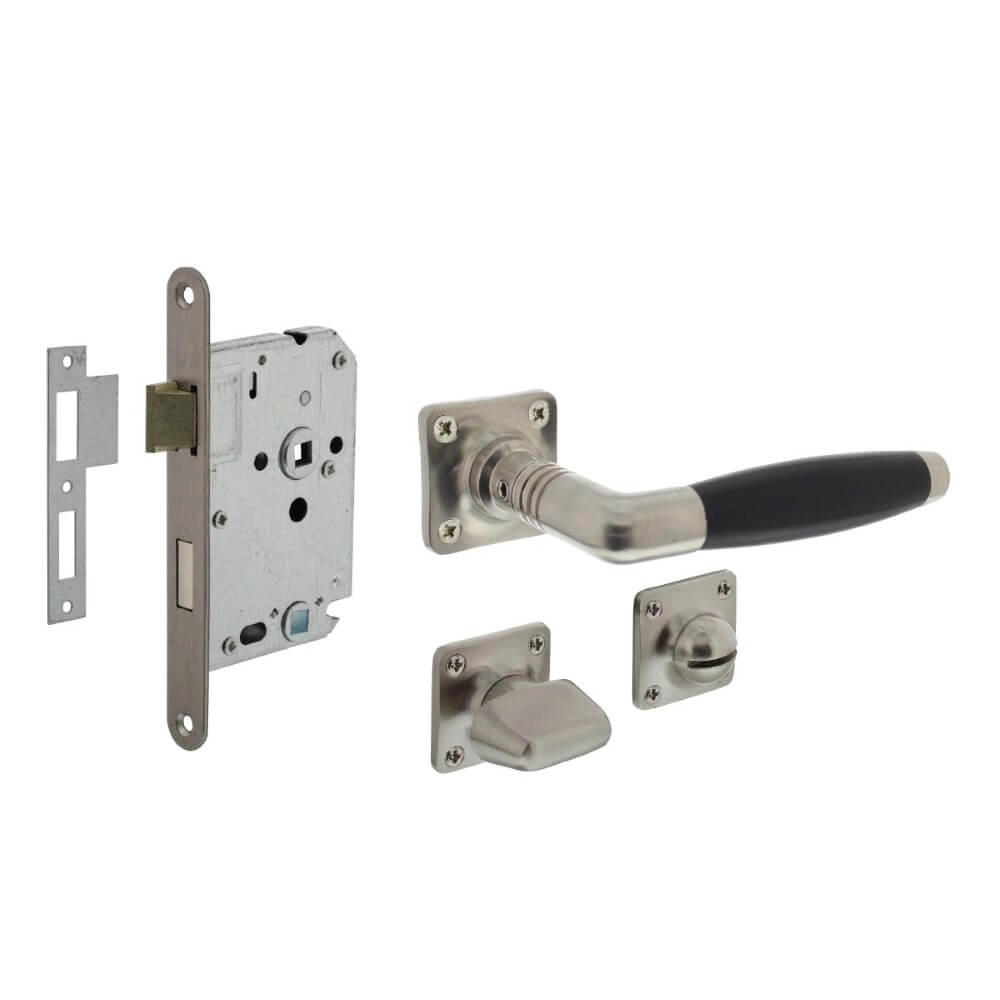 Complete door handle set Ton Basic Matte nickel toilet Intersteel 8714186634981