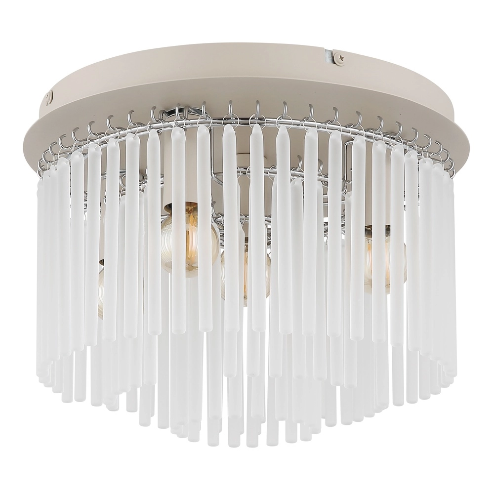 Ceiling lamp Gorley sand brown with glass Ø 32cm Globo 9007371575718
