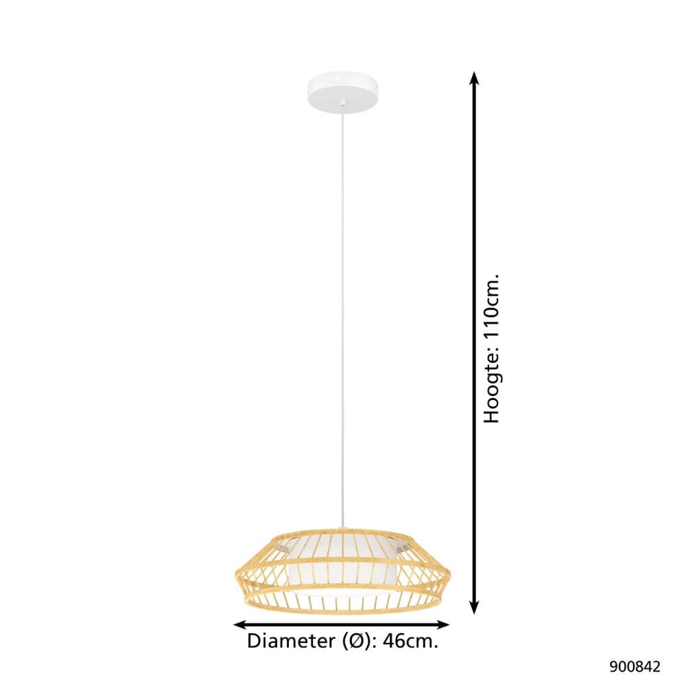 Pendant lamp Yuku-Z wood Ø 46cm Eglo 9008606274055