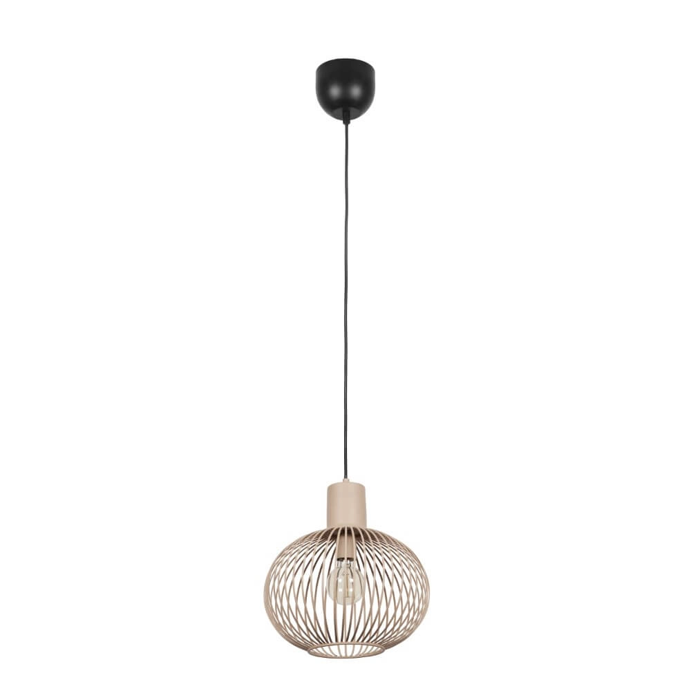 Wire pendant lamp Gila Ø 33cm - sand Trio 4017807617542