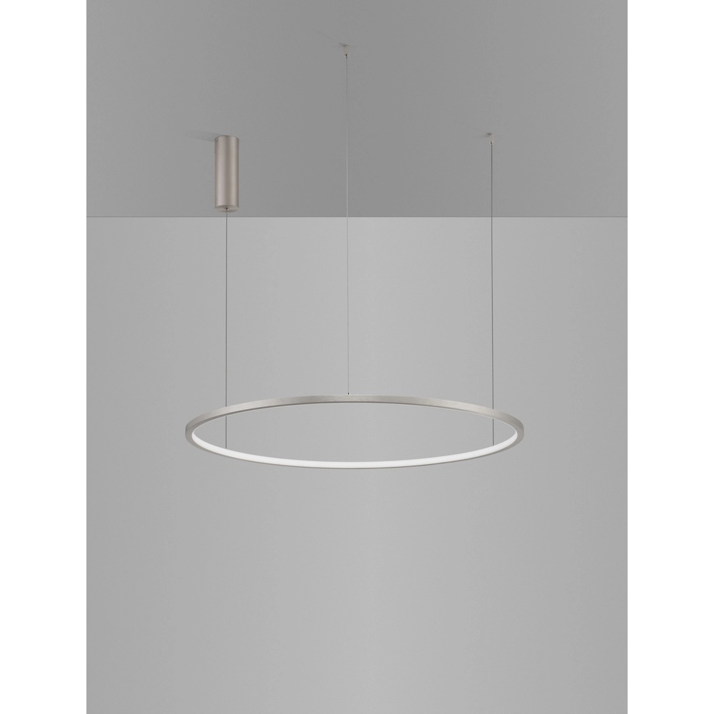 Round pendant lamp Tarquin silver grey Ø 80cm Lyora 5212017438324