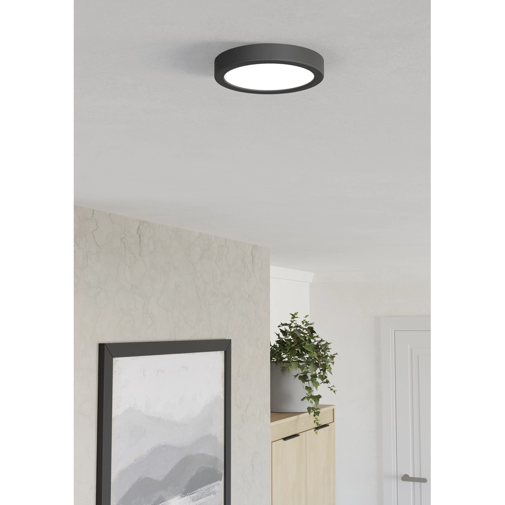 Led ceiling light Fueva 6 round - black - Ø 16,6cm Eglo 9008606330065