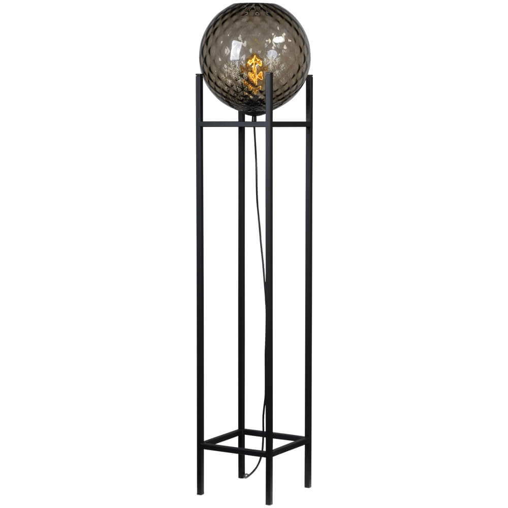 Floor lamp Baloton with ribbed glass