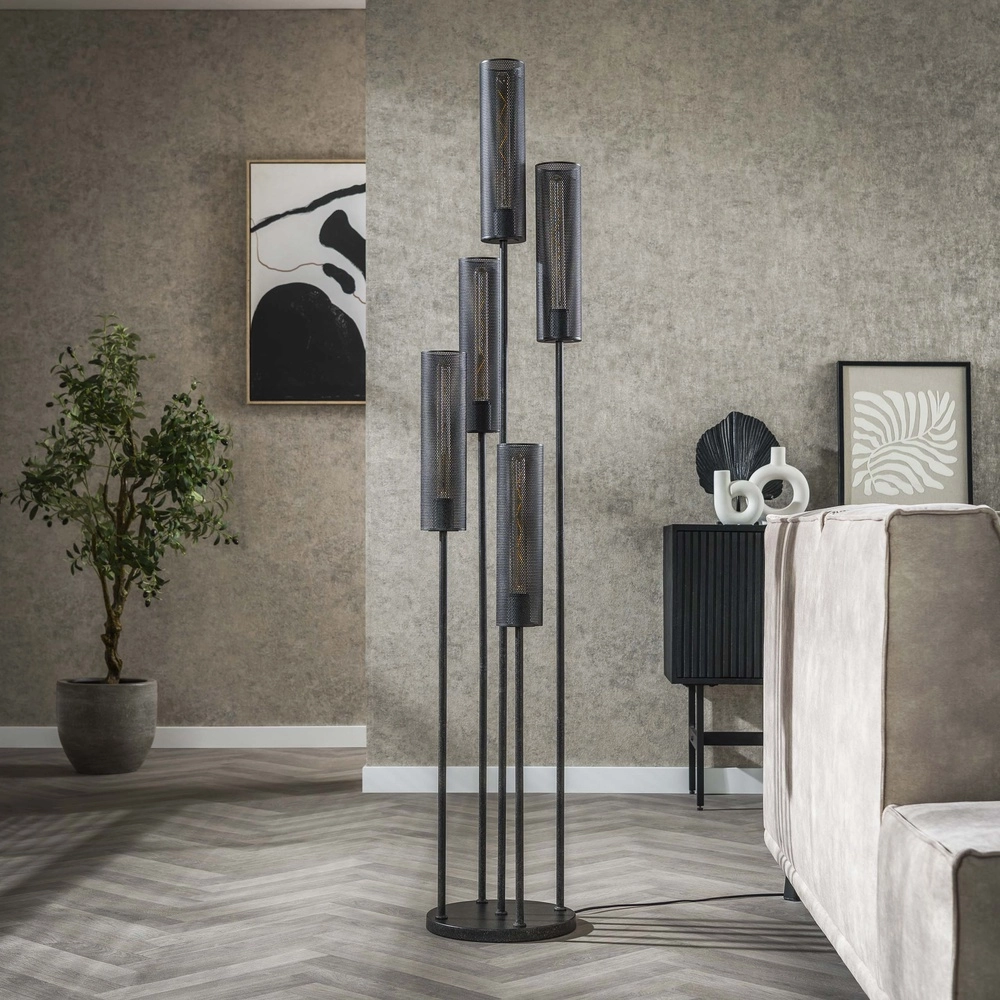 Tube floor lamp Tube 5-light - artic black Lyora 8716803511538
