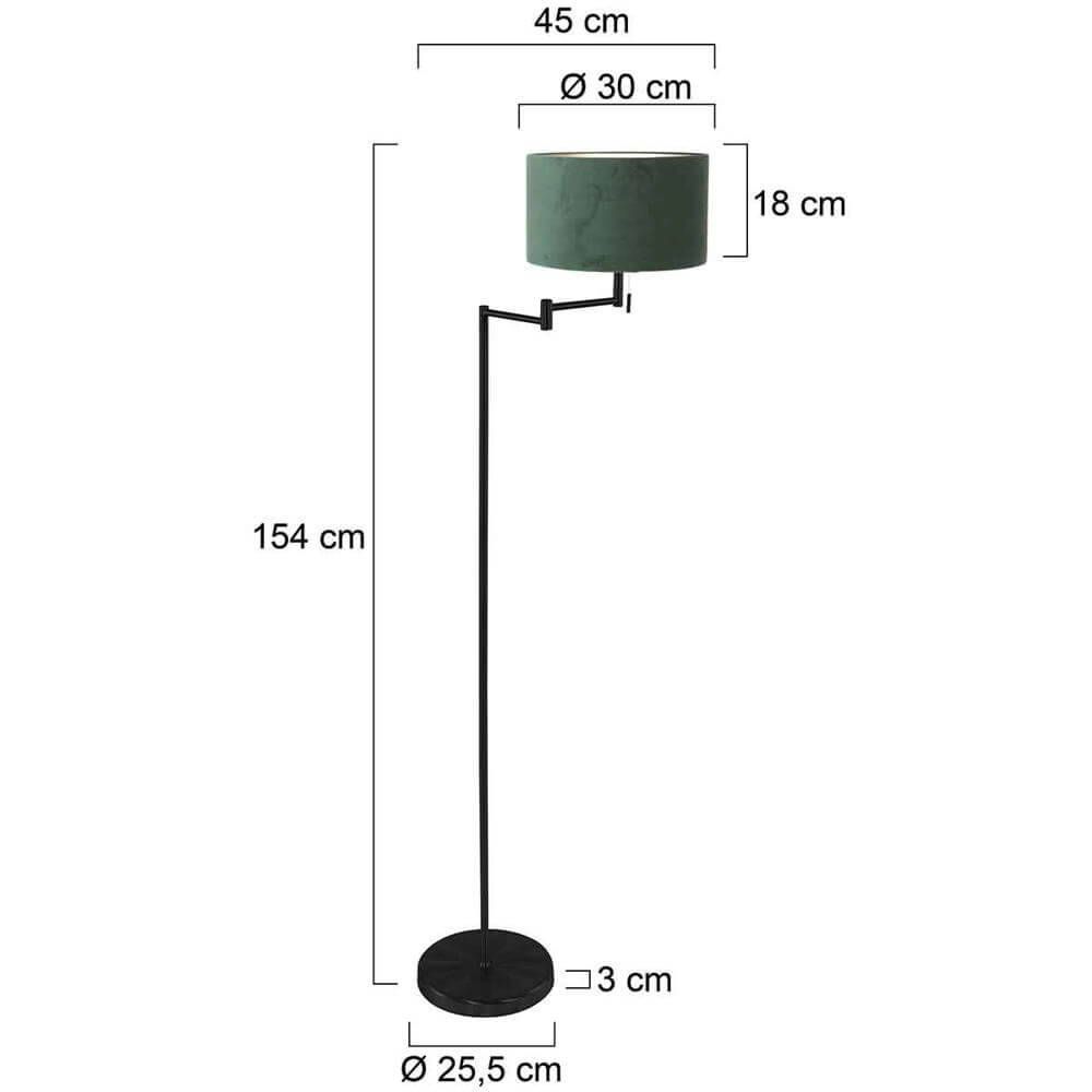 Floor lamp Bella black with green hood Steinhauer 8712746174649