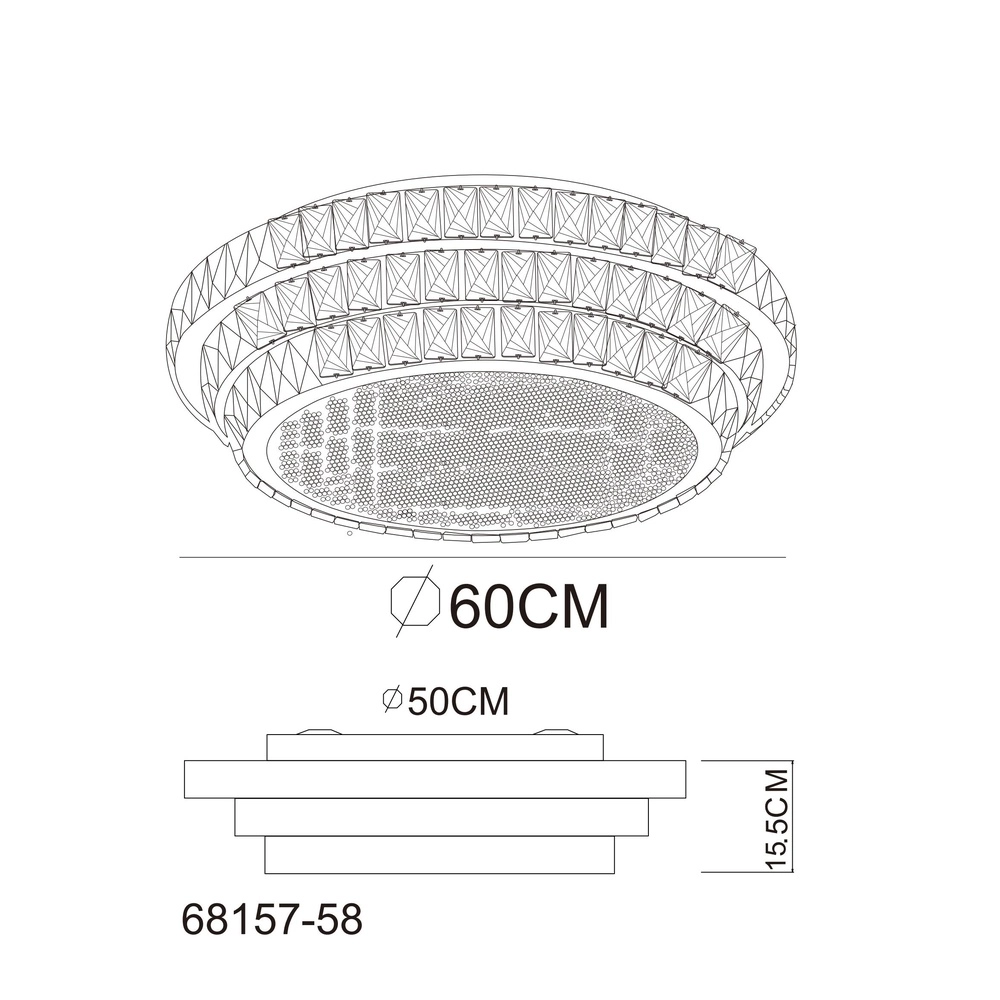 Ceiling lamp Klara Ø 60cm chrome Globo 9007371456086