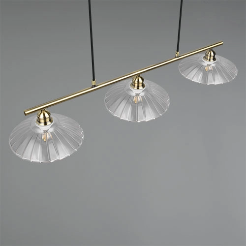 Classic pendant lamp Eluna 3-light old brass Trio 4017807682526