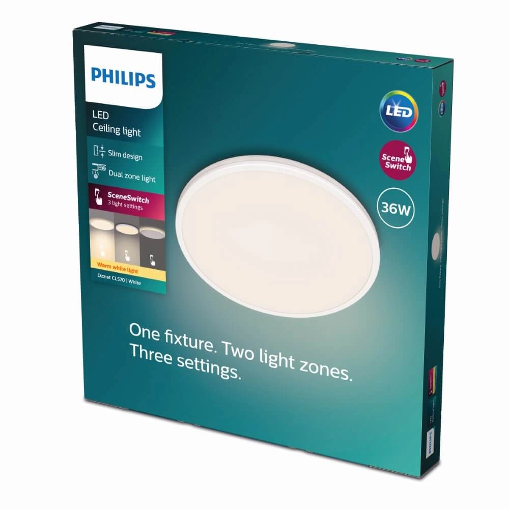 Black ceiling light Ozziet Ø 50cm Philips 8719514432062