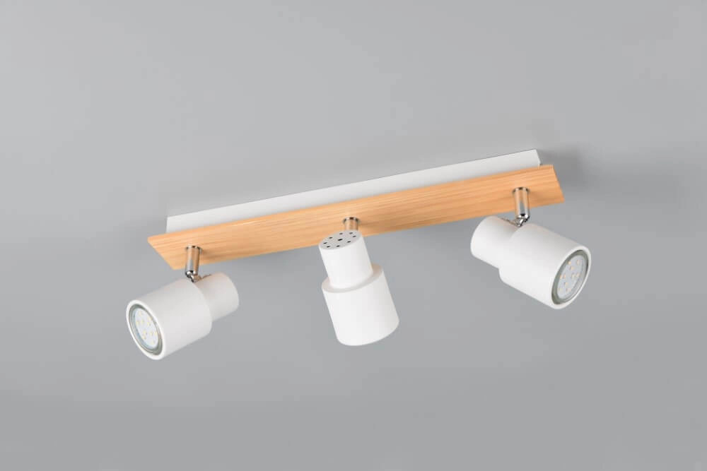 3-light ceiling lamp Pierre white with wood Trio 4017807638189