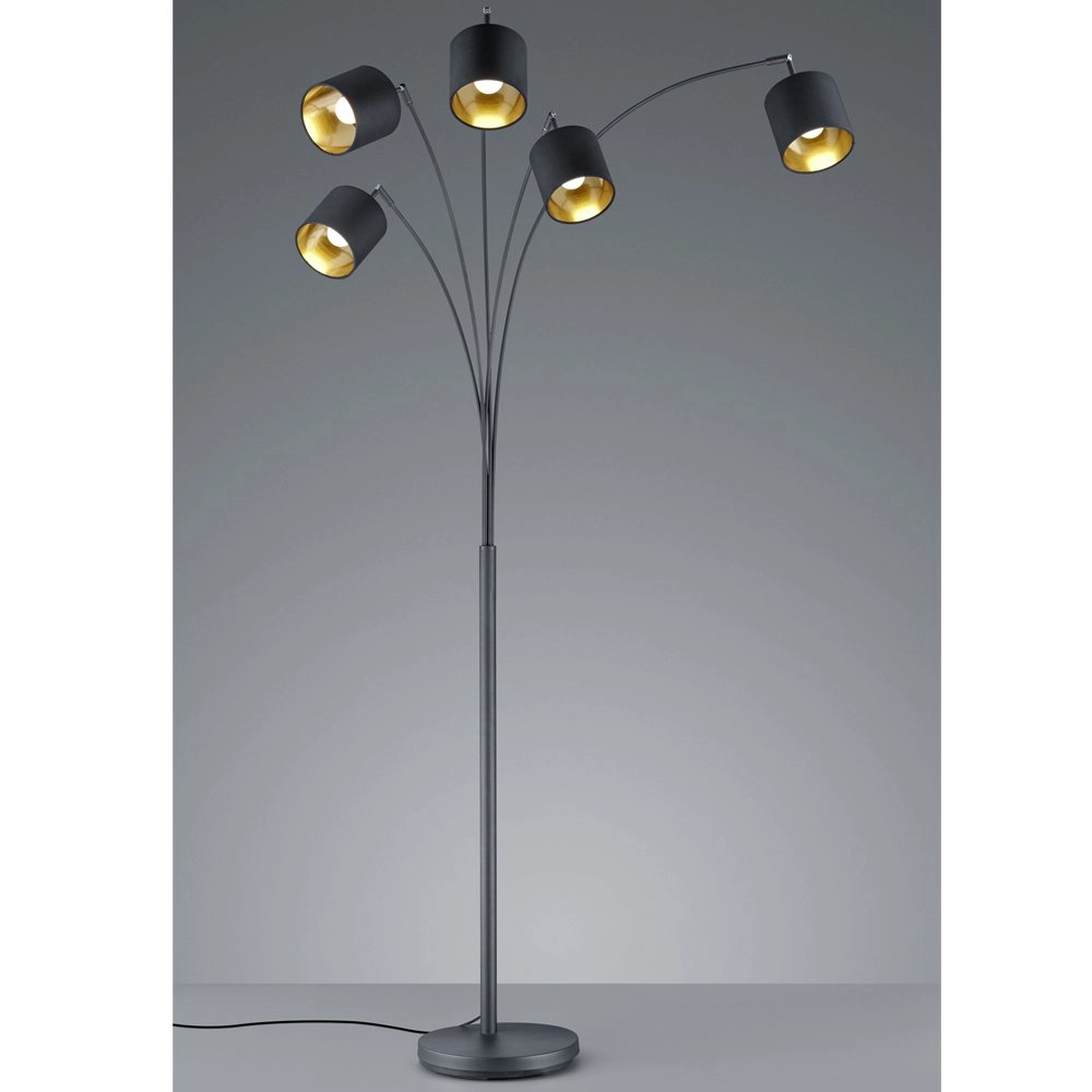Floorlight Tommy 5-light black with gold Trio 4017807395150
