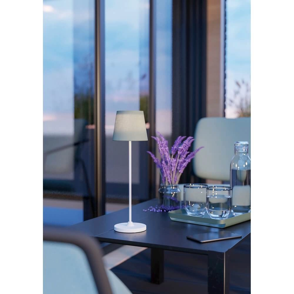 Table lamp Leonero white with green fabric Eglo 9002759759360