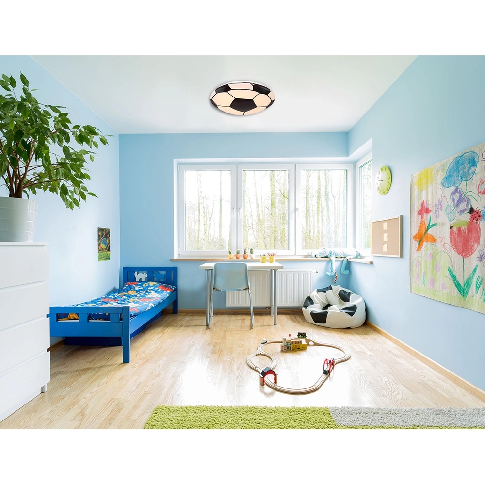 Children's room ceiling lamp Lemmi football black with white Globo 9007371389865