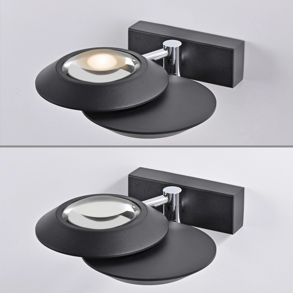 2L led wall light Pure Oculis black pearl Paul Neuhaus 4012248397008