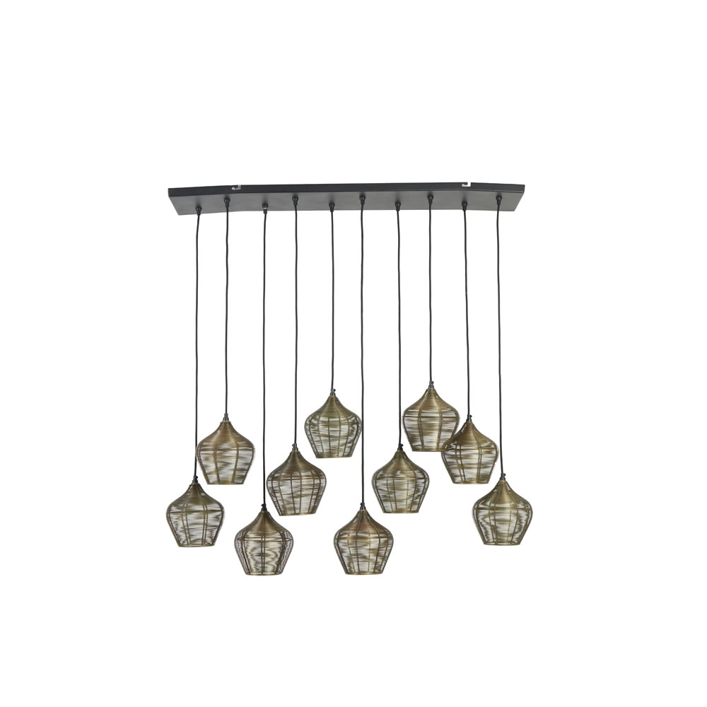 Pendant lamp Alvaro 10-light bronze Light & Living 8717807635640