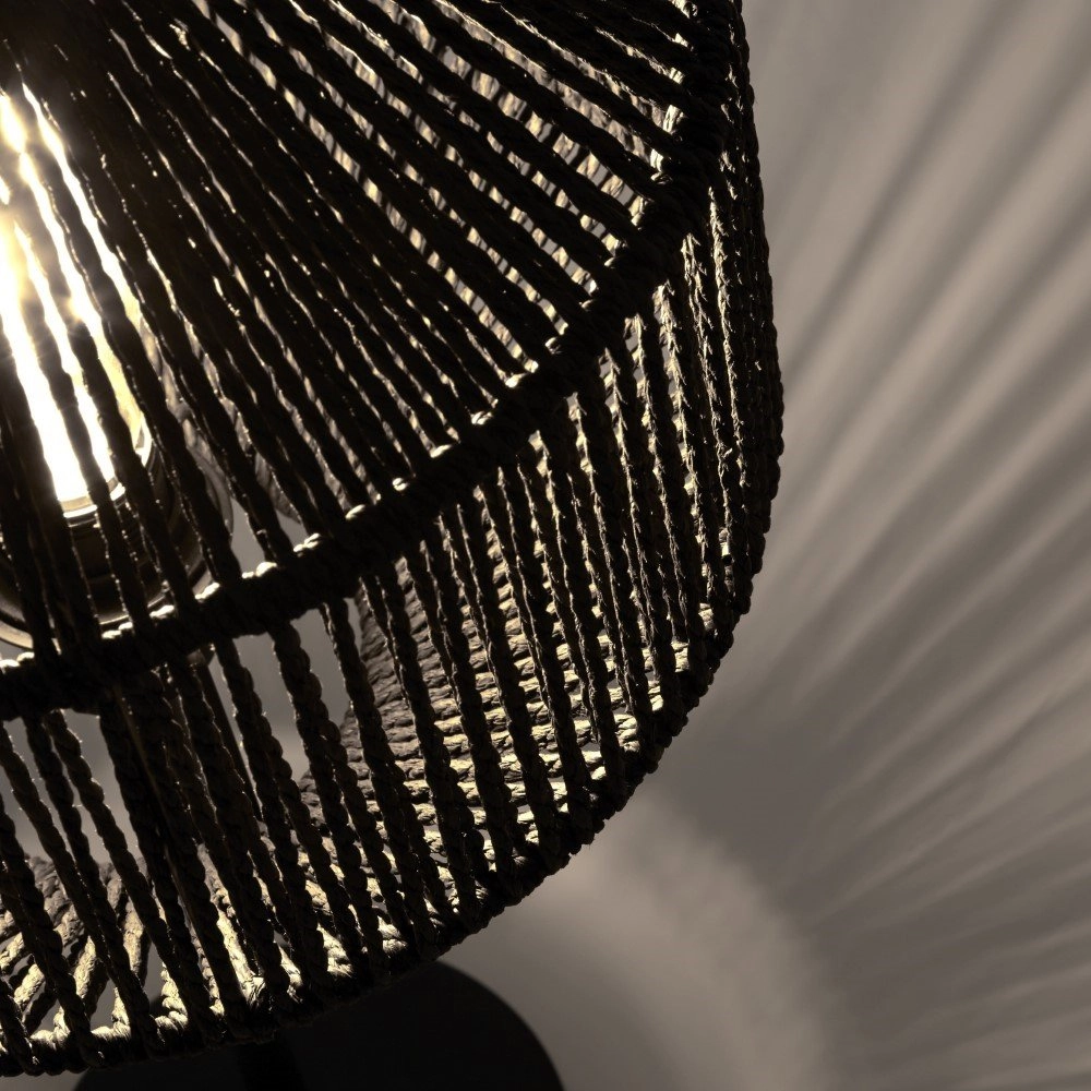 Black table lamp Wicker Searchlight 5053423171562