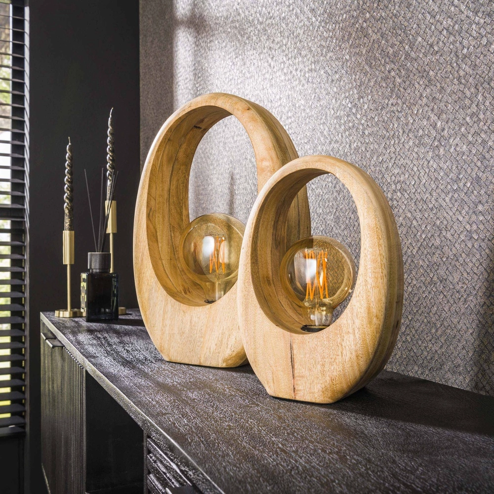 Mango Wood Table Lamp Arch 1x E27 - 30cm Lyora 8716803511453