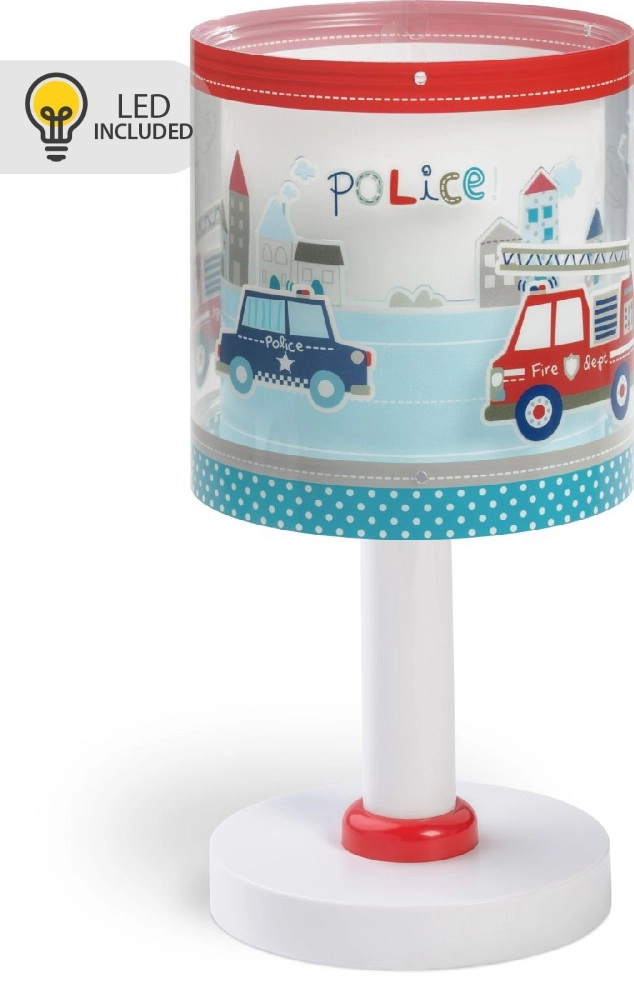 Children's room table lamp Police blue