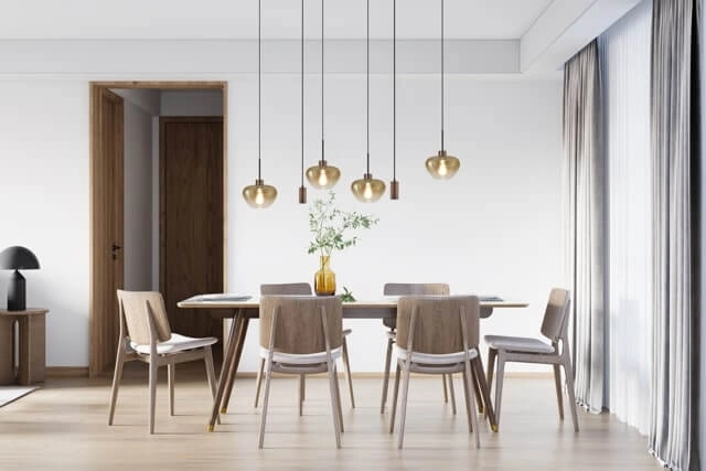 6-light pendant lamp Genua Brown with 4x gold glass and 2x pendant Masterlight 8718121357003