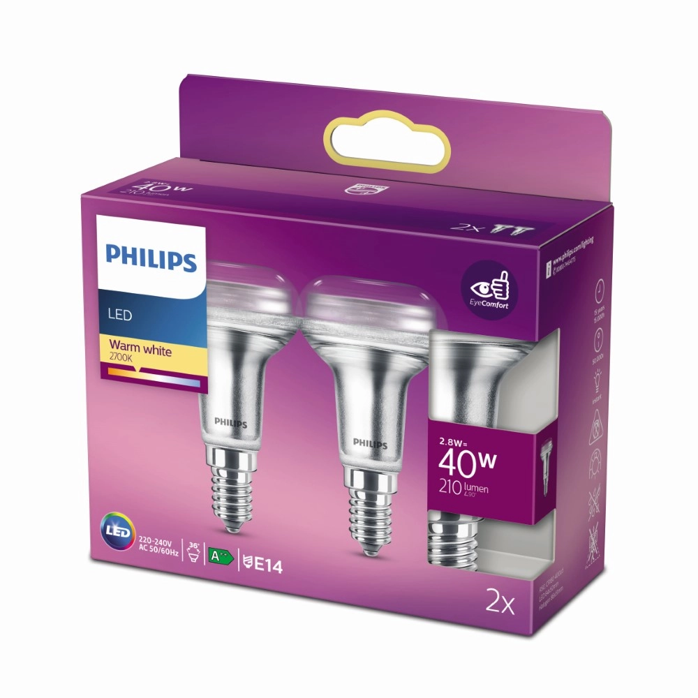 2,8W - E14 - 2700K - 210 lumen