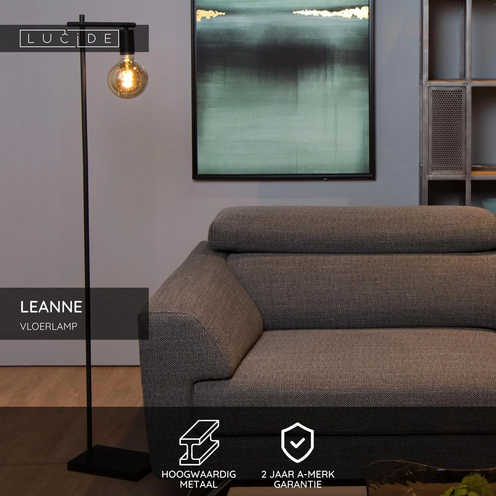 Floor lamp Leanne Black Lucide 5411212211125