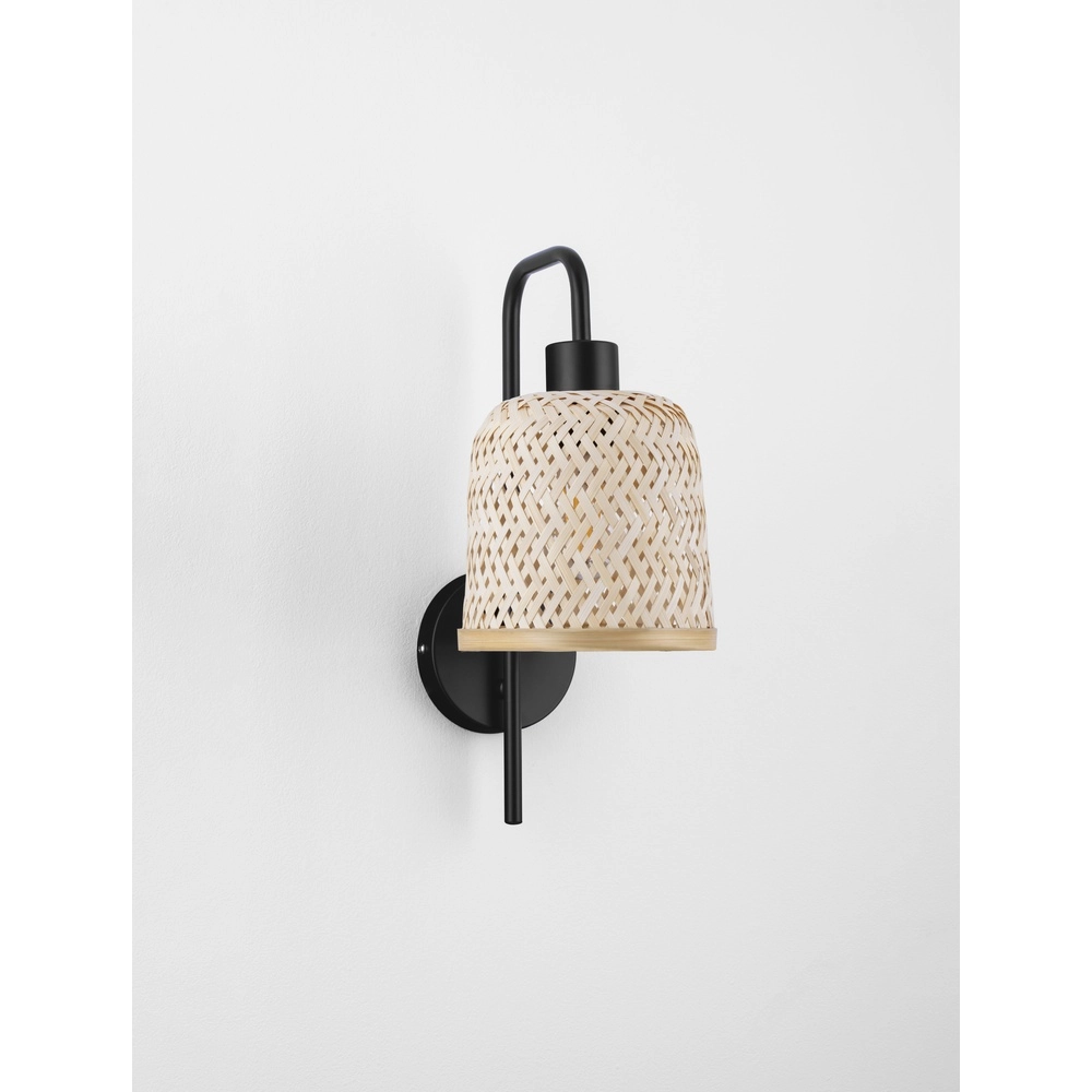 Wall lamp Intra black with bamboo cap Lyora 5212017454812