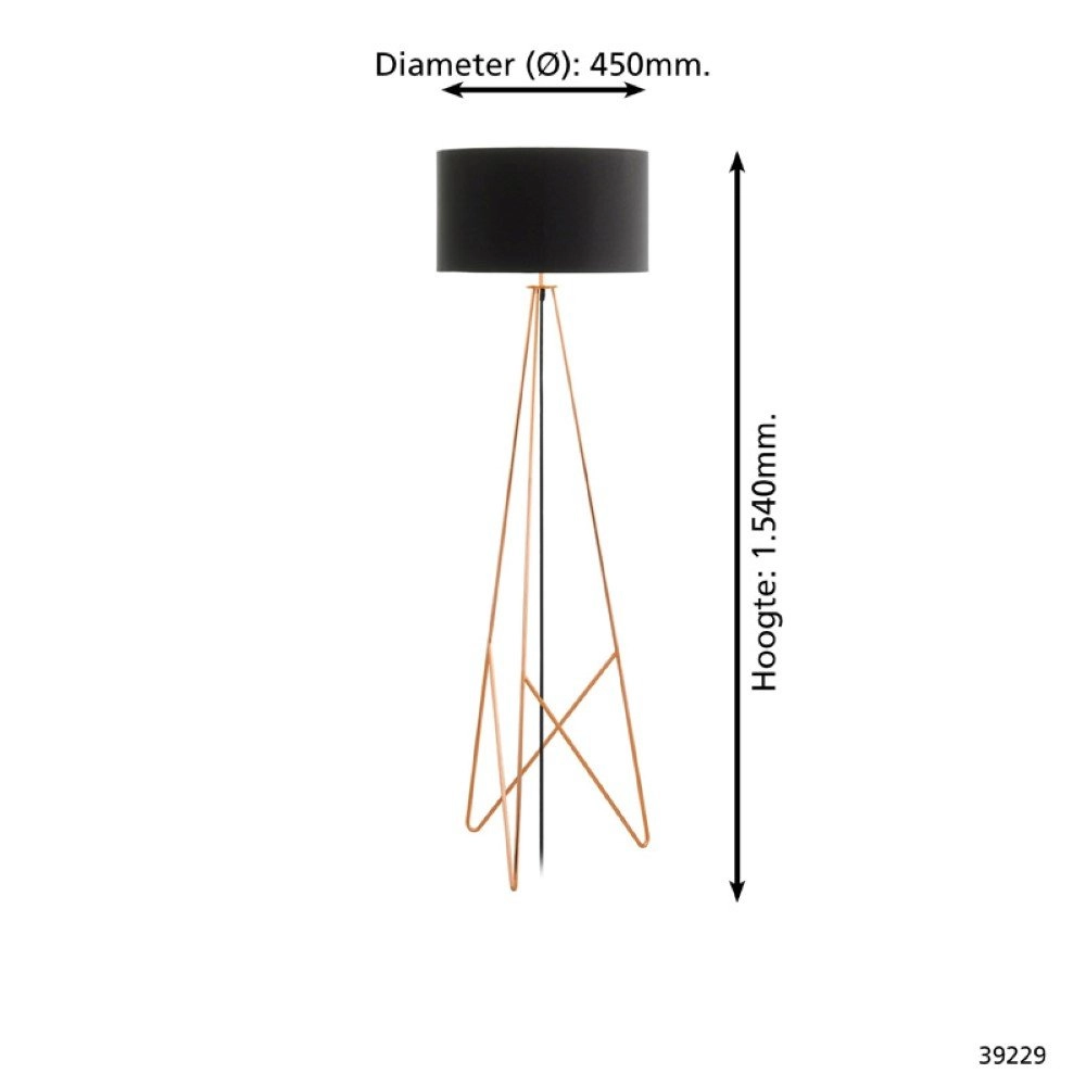 Standing lamp Camporale red copper with black lampshade Stars of Light 9002759392291